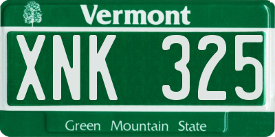 VT license plate XNK325