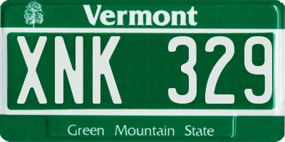 VT license plate XNK329