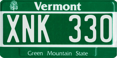 VT license plate XNK330