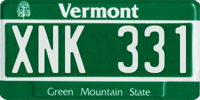 VT license plate XNK331