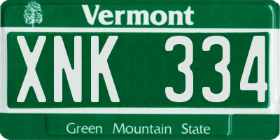 VT license plate XNK334
