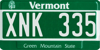 VT license plate XNK335