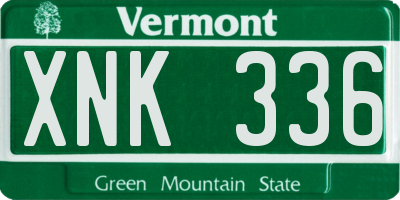 VT license plate XNK336