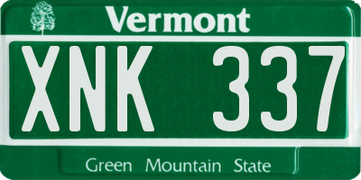VT license plate XNK337