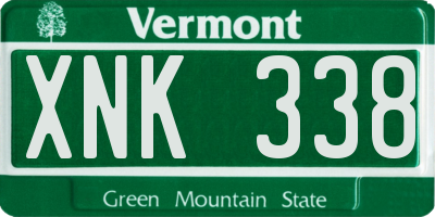 VT license plate XNK338