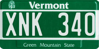 VT license plate XNK340
