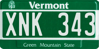 VT license plate XNK343