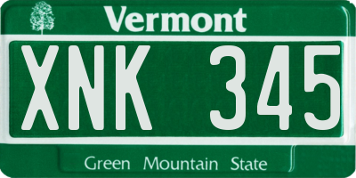 VT license plate XNK345