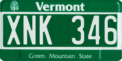 VT license plate XNK346