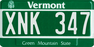 VT license plate XNK347