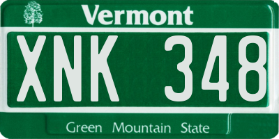 VT license plate XNK348