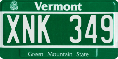VT license plate XNK349