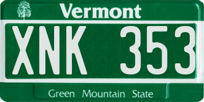 VT license plate XNK353