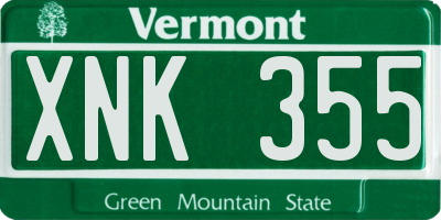 VT license plate XNK355