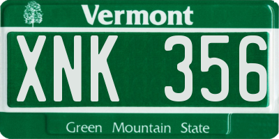 VT license plate XNK356