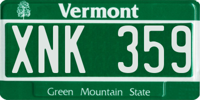 VT license plate XNK359