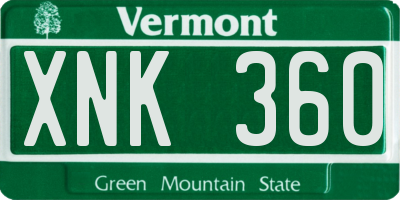 VT license plate XNK360