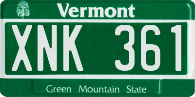 VT license plate XNK361
