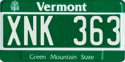 VT license plate XNK363