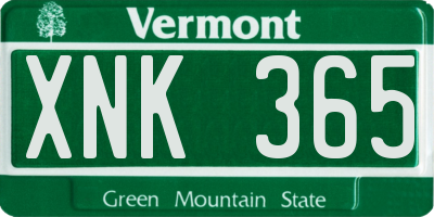 VT license plate XNK365