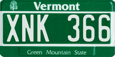 VT license plate XNK366