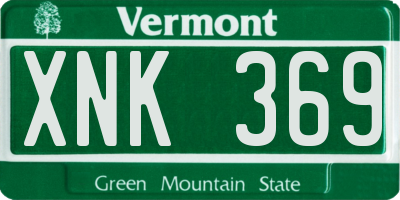 VT license plate XNK369