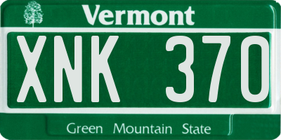 VT license plate XNK370