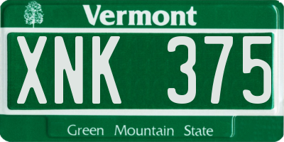 VT license plate XNK375
