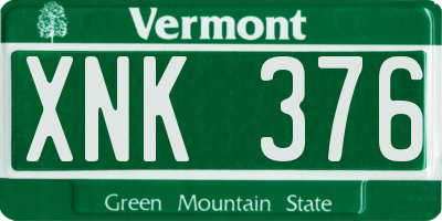 VT license plate XNK376
