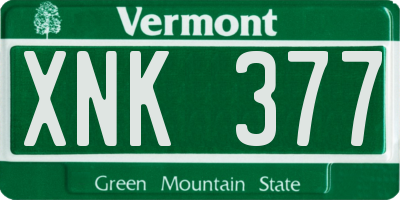 VT license plate XNK377