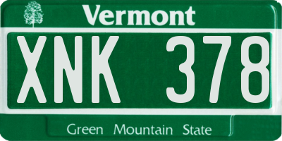 VT license plate XNK378