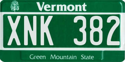 VT license plate XNK382