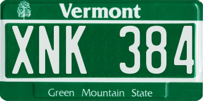 VT license plate XNK384