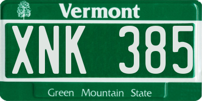 VT license plate XNK385