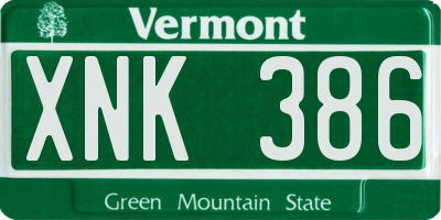 VT license plate XNK386