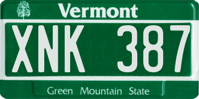 VT license plate XNK387