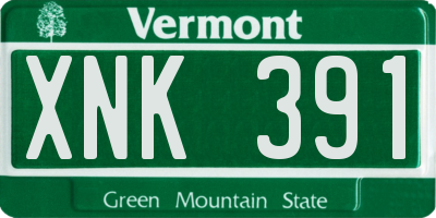 VT license plate XNK391