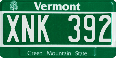 VT license plate XNK392
