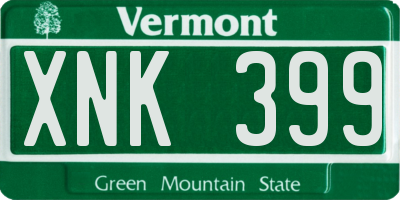 VT license plate XNK399