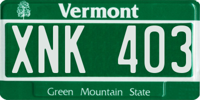 VT license plate XNK403