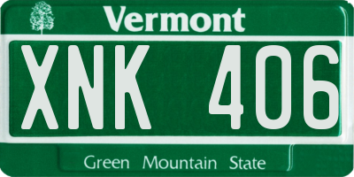 VT license plate XNK406