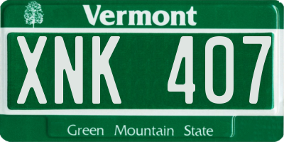 VT license plate XNK407