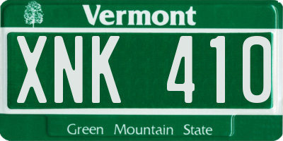 VT license plate XNK410