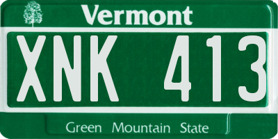 VT license plate XNK413