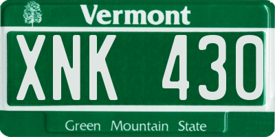 VT license plate XNK430