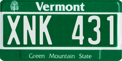 VT license plate XNK431