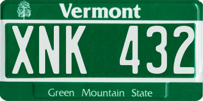 VT license plate XNK432