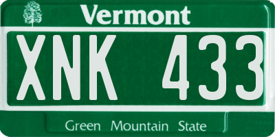 VT license plate XNK433