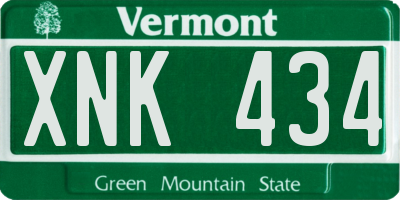 VT license plate XNK434