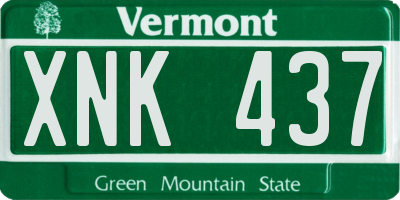 VT license plate XNK437